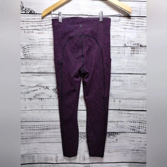 Athleta Ultimate Stash Textured‎ 7/8 Tight size XS Black Purple Performance - Picture 7 of 10